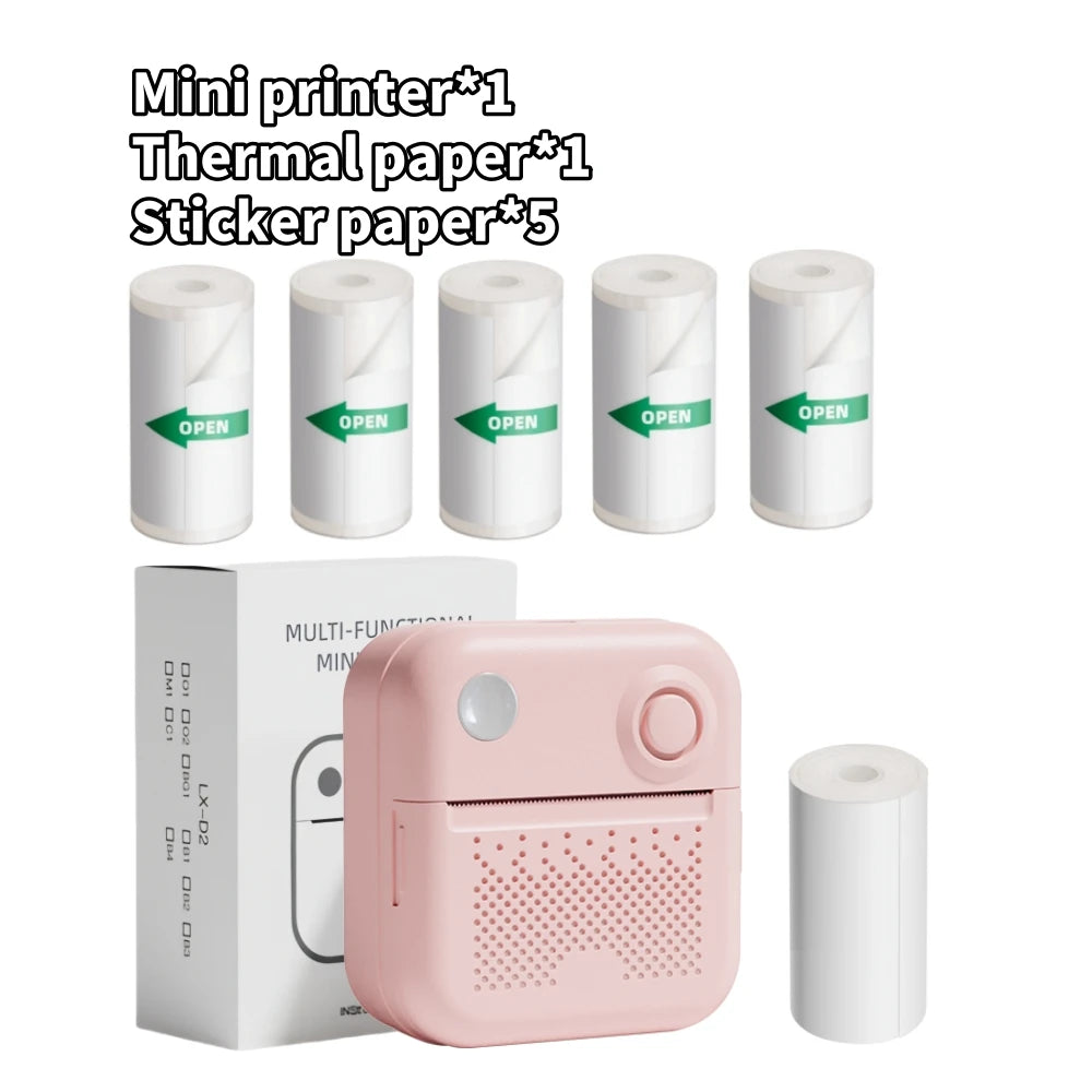 D3 Portable Printer Thermal Paper Stickers Paper Mini Printers Labels Maker Printer for Error Printing Photo Printing