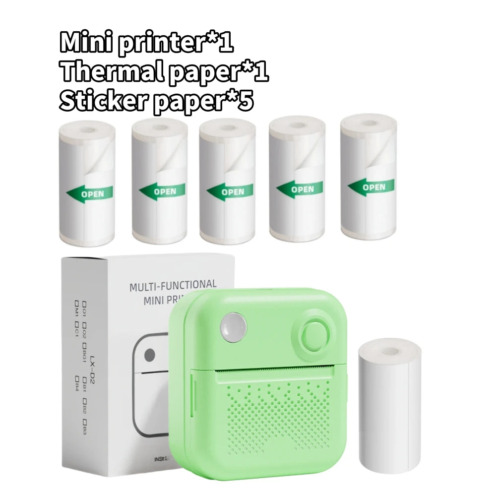 D3 Portable Printer Thermal Paper Stickers Paper Mini Printers Labels Maker Printer for Error Printing Photo Printing