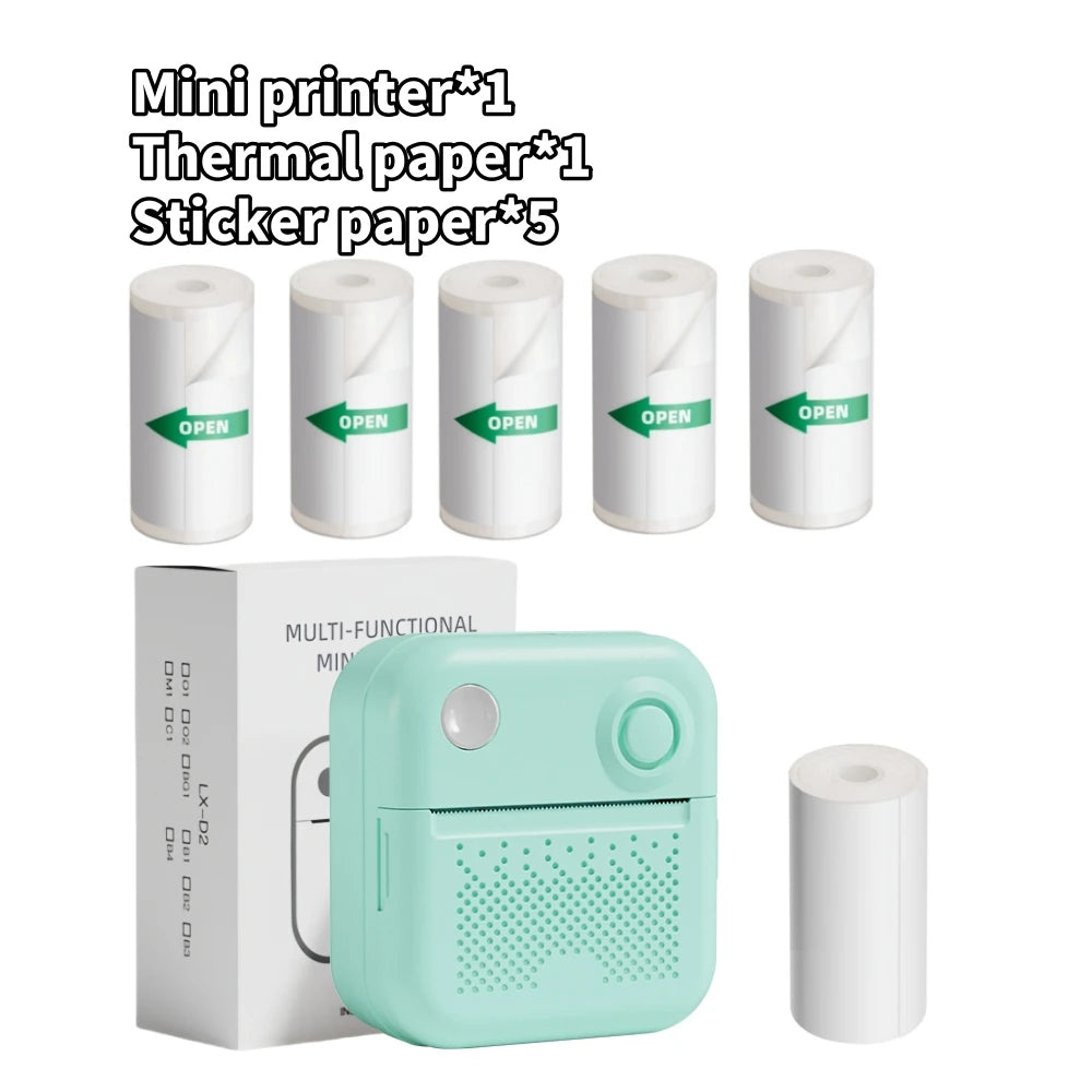 D3 Portable Printer Thermal Paper Stickers Paper Mini Printers Labels Maker Printer for Error Printing Photo Printing