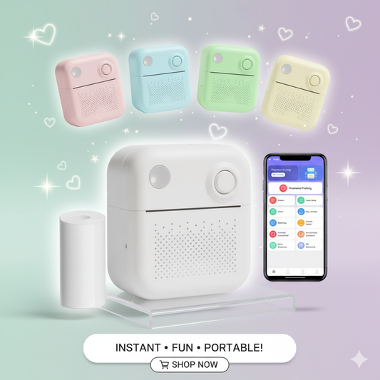 Tiny Thermal Printer - Print Photos, Stickers & Labels from Your Phone | No Ink Needed | Mini Bluetooth Printer for Students, Crafts & Gifts (Copy)