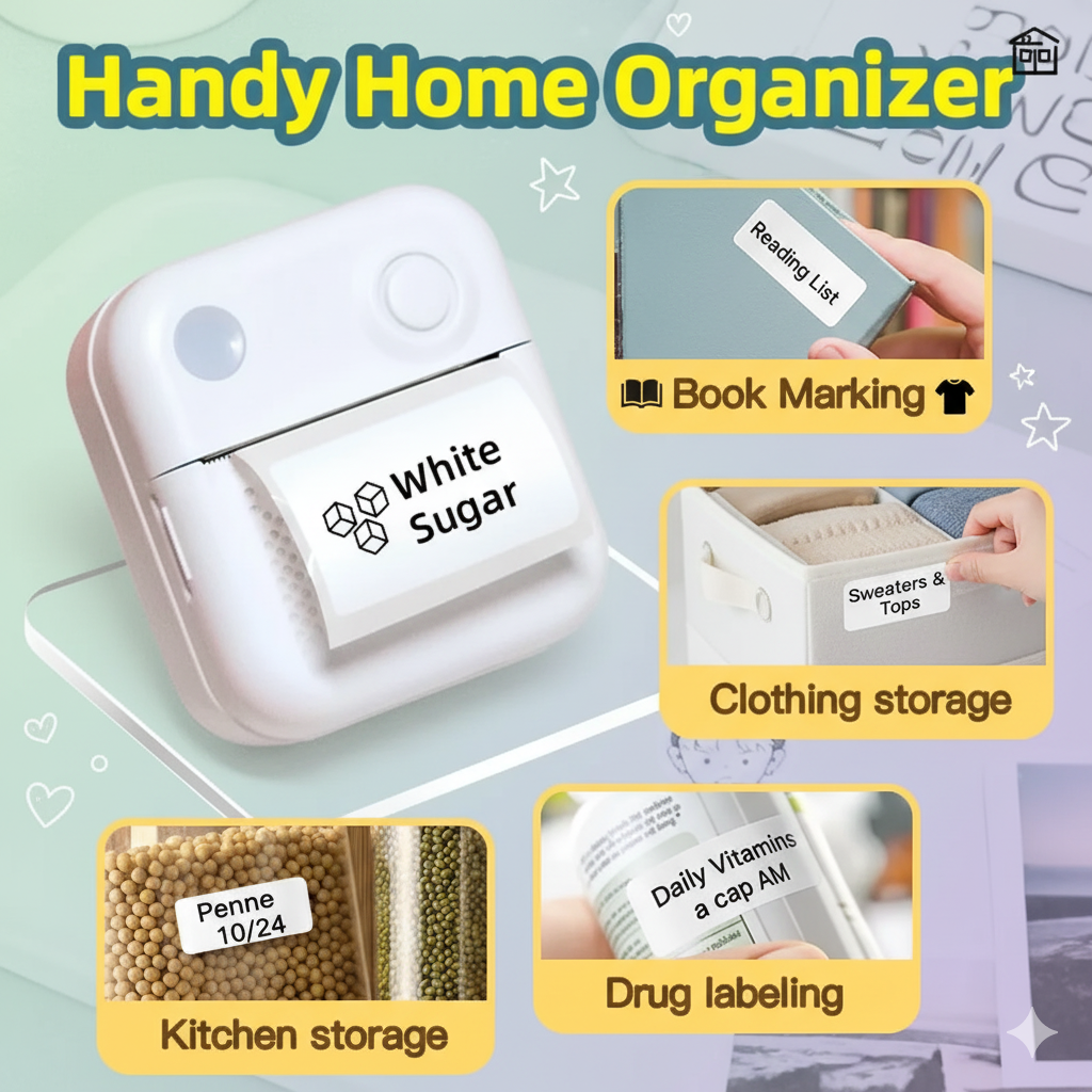 Tiny Thermal Printer - Print Photos, Stickers & Labels from Your Phone | No Ink Needed | Mini Bluetooth Printer for Students, Crafts & Gifts