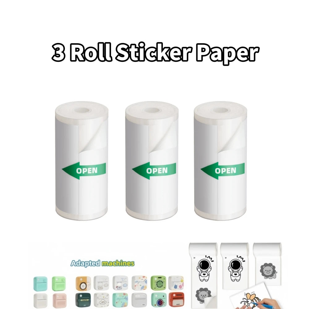 D3 Portable Printer Thermal Paper Stickers Paper Mini Printers Labels Maker Printer for Error Printing Photo Printing